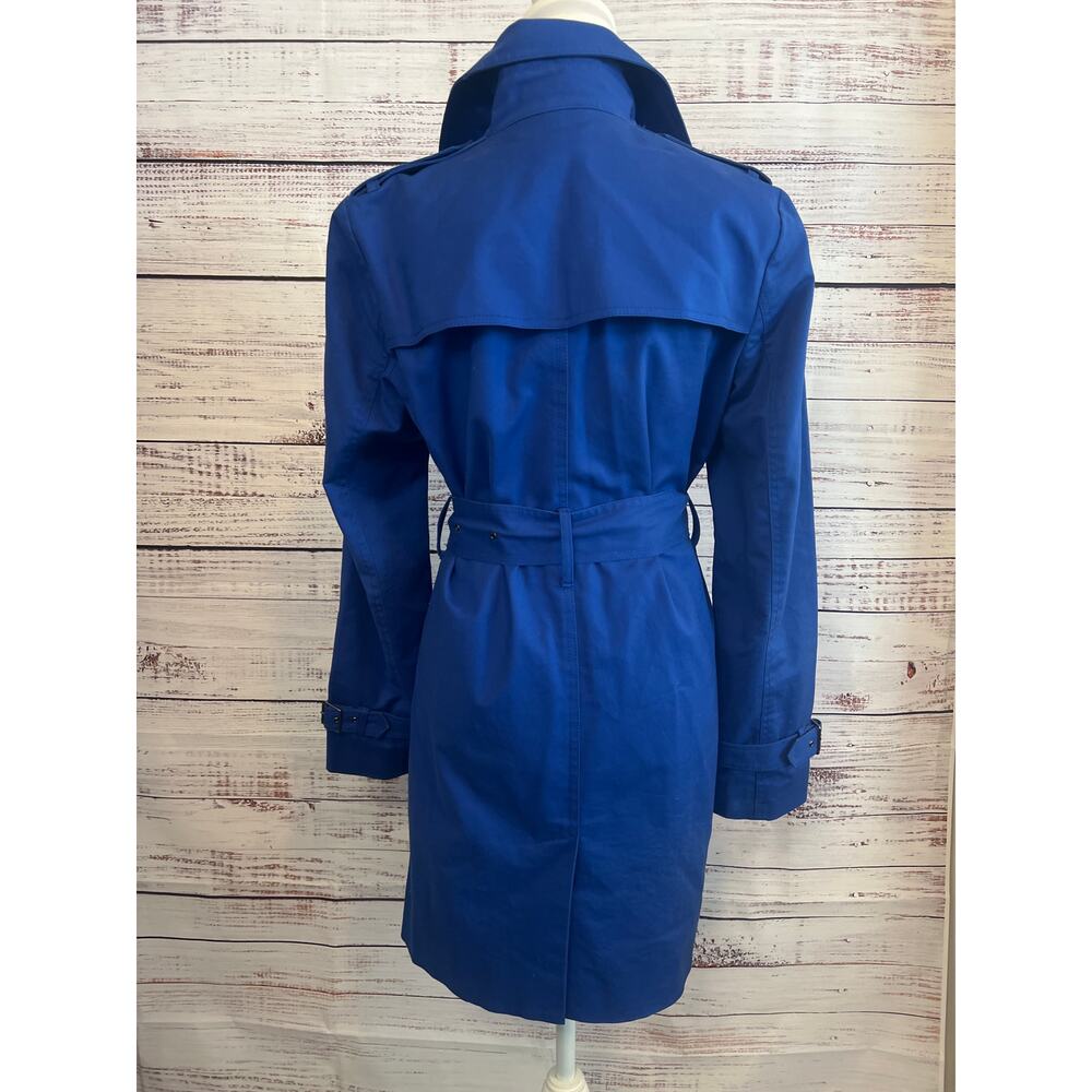 Kenneth Cole Reaction Womens Belted Rain Trench Coat Blue Size Small - Picture 8 of 15